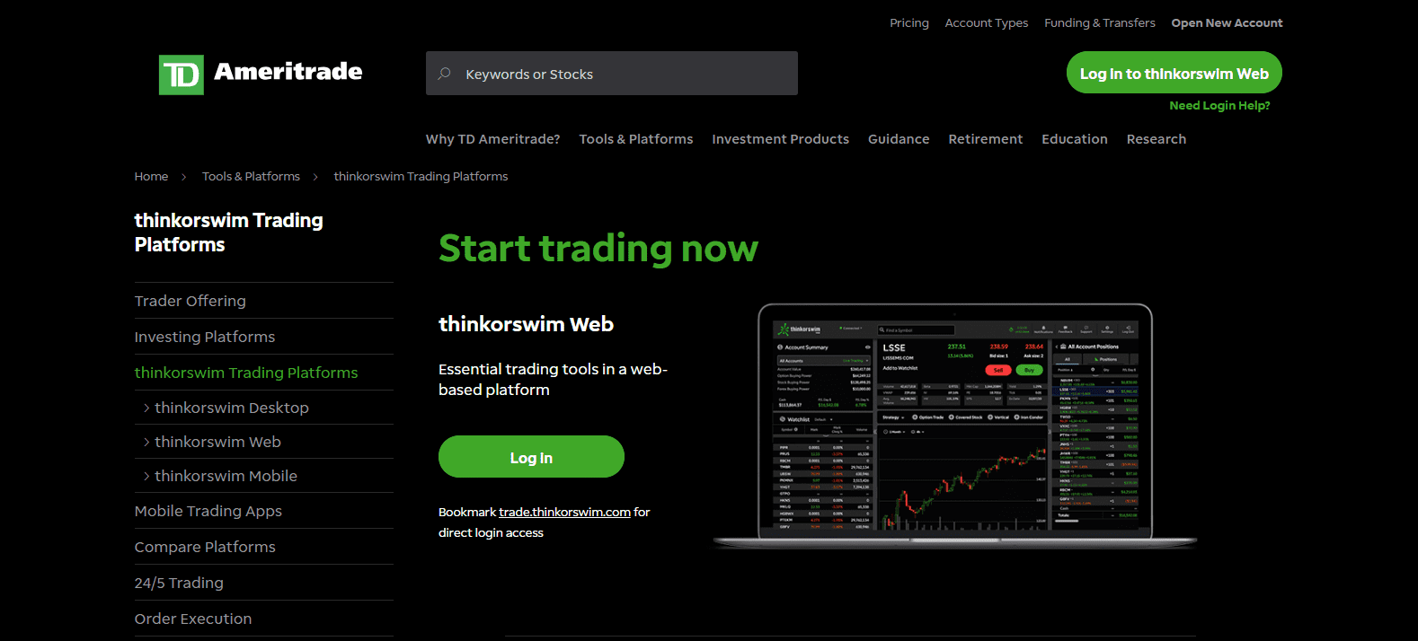 TD Ameritrade Review thinkorswim alternative platform